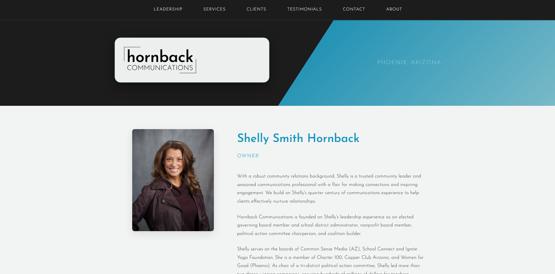 Hornback Communications website screenshot